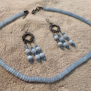 #2A - SALE!!! Blue Lace Agate Handmade Necklace and Earring Set
